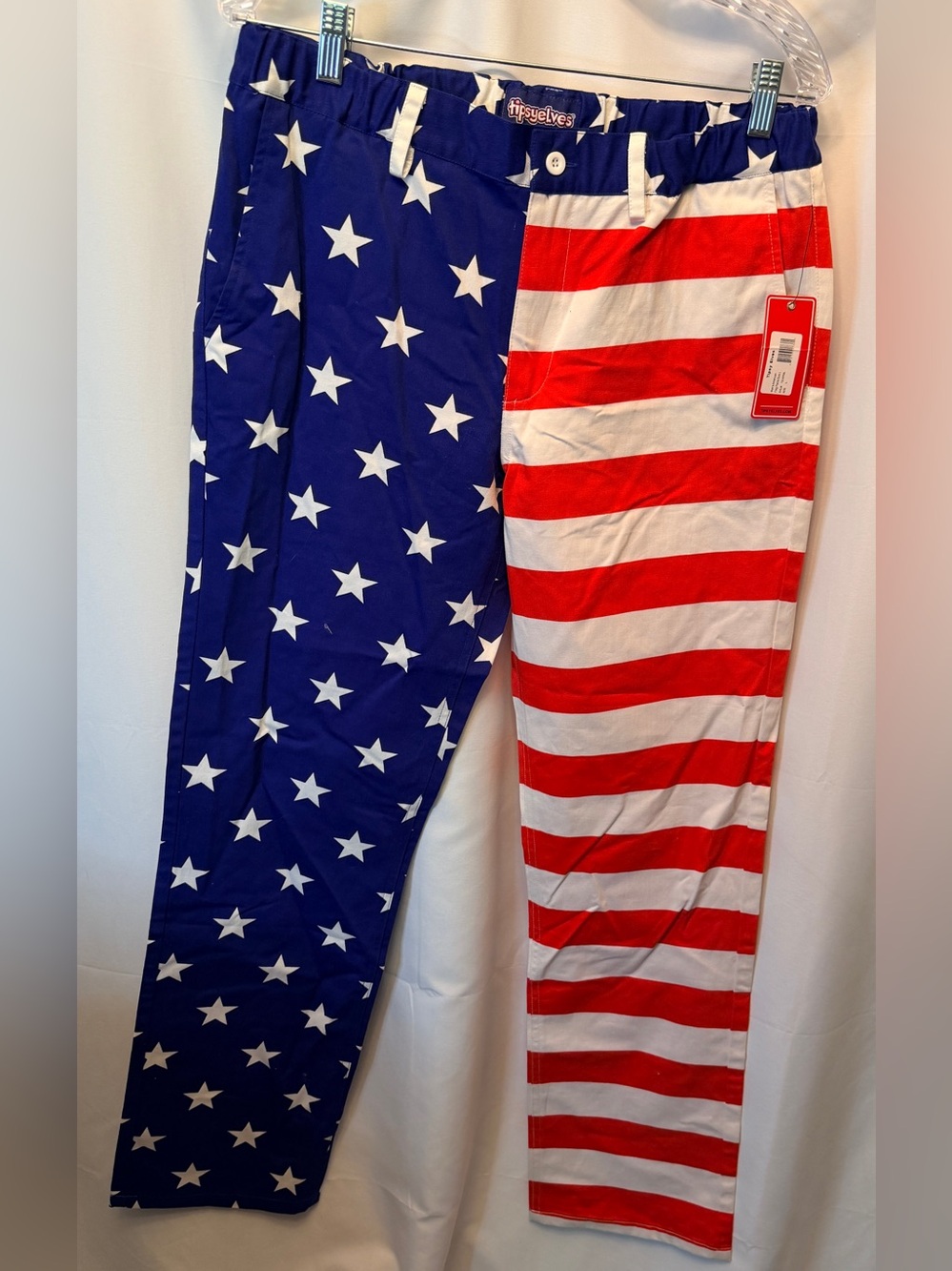 NWT Tipsy Elves Men’s L American Flag Pants USA Stars Stripes Patriotic July 4th